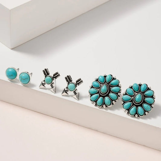 ‘ARROW’ Earring Set - Turquoise