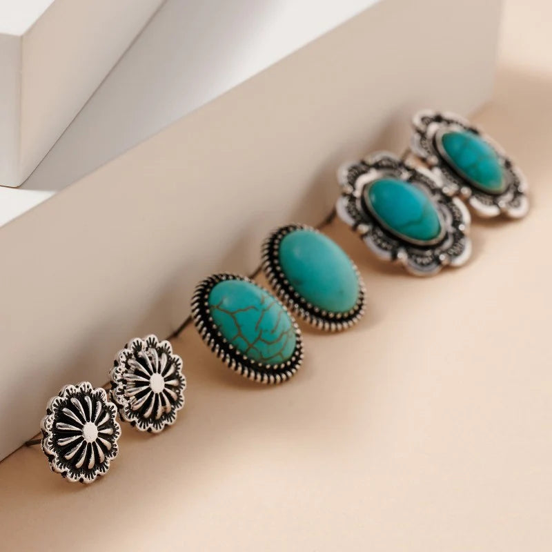 ‘SAMMY’ Earring Set - Turquoise