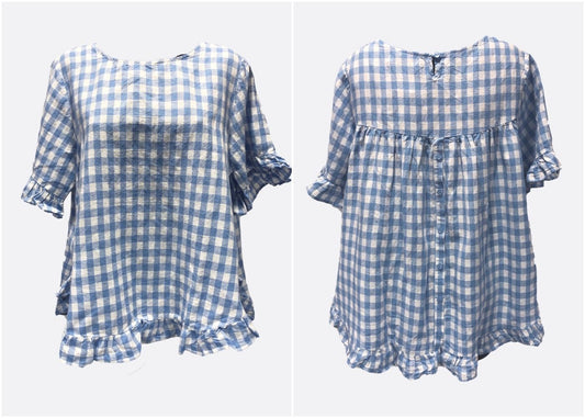 ‘TULLY’ Top - Blue Gingham