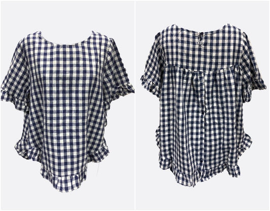 ‘TULLY’ Top - Navy Gingham